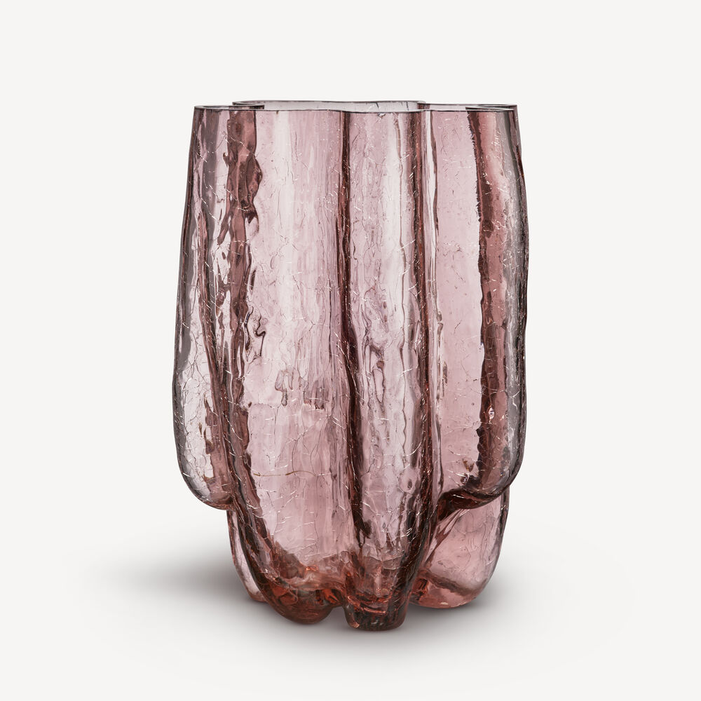 K&B Crackle vase rosa 37cm
